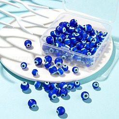 3 Strands 3 Style Handmade Evil Eye Lampwork Round Bead Strands&nbsp;LAMP-LS0001-12B