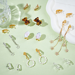 30Pcs 5 Styles Brass Clip-on Earring Findings&nbsp;FIND-GA0007-08