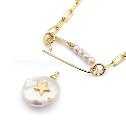 Natural Pearl Pendant Necklaces&nbsp;NJEW-JN03017-01