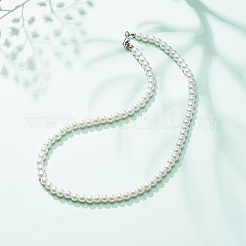 Glass Pearl Round Beaded Necklace for Women&nbsp;X-NJEW-JN03903