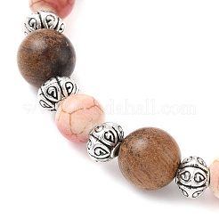 Flat Round with Tree of Life Alloy Charm Bracelets&nbsp;BJEW-JB12358-02
