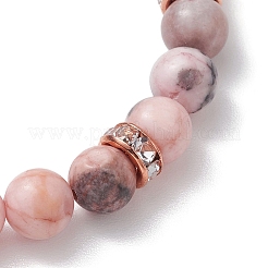 8.5mm Round Natural Pink Zebra Jasper Beaded Stretch Bracelets&nbsp;BJEW-JB10256-01