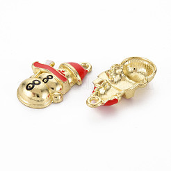 Rack Plating Light Gold Alloy Enamel Pendants&nbsp;ENAM-Q444-003-RS