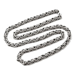 Non-Tarnish 201 Stainless Steel Byzantine Chain Necklaces&nbsp;NJEW-V0299-07