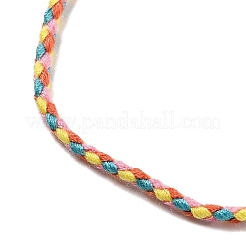 2MM Braided Round Polycotton Cord Necklace Making with Alloy Lobster Claws Clasps and Iron End Chains&nbsp;NJEW-Q031-01A
