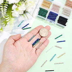 270Pcs 9 Styles Opaque Glass Twisted Bugle Beads&nbsp;SEED-PA0001-26