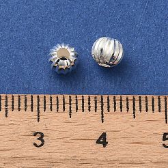 925 Sterling Silver Corrugated Round Spacer Beads&nbsp;STER-K178-01A-S
