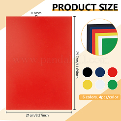 24Pcs 6 Colors PVC Plastic Sheets&nbsp;AJEW-BC0011-24B
