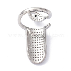 Brass Micro Pave Cubic Zirconia Fingernail Rings&nbsp;RJEW-D115-04P