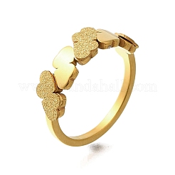 Textured Heart 304 Stainless Steel Finger Ring for Women&nbsp;RJEW-L126-10B-G
