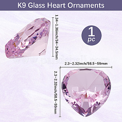 K9 Glass Rhinestone Heart Ornaments&nbsp;DJEW-WH20001-06B