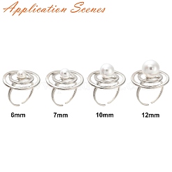 Rack Plating Brass Open Cuff Ring Settings&nbsp;KK-Z071-30P