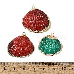 Brass & Spray Painted Natural Shell Pendants&nbsp;SH-CBA27C9-04