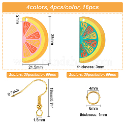 3D Printed Orange Charm Dangle Earring Making Kit for Girl Women&nbsp;DIY-OC0007-70
