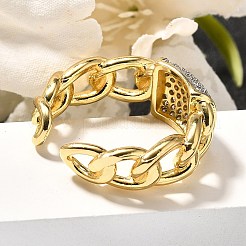 Brass Micro Pave Cubic Zirconia Cuff Rings&nbsp;RJEW-U035-03GP