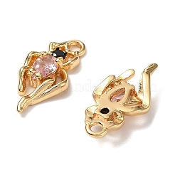 Brass Micro Pave Cubic Zirconia Pendants&nbsp;KK-A259-34G
