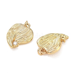 Brass Micro Pave Clear Cubic Zirconia Pendants&nbsp;CU-CBAF0F8-09G