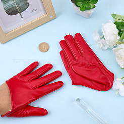 1 Pair PU Leather Half Palm Gloves&nbsp;AJEW-CL0001-40B