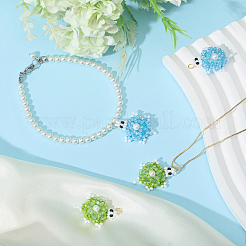 4Pcs 2 Colors Glass Pendants&nbsp;PALLOY-CA00017