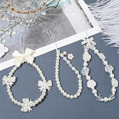 3Pcs 3 Styles Resin Imitation Pearl Mobile Straps&nbsp;HJEW-CN0001-33