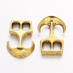 Tibetan Style Alloy Hook Clasps&nbsp;TIBEP-35682-AG-RS