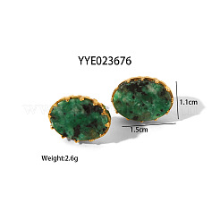 Simple Fashion Oval Natural Gemstone Cuff Ring & Stud Earrings Sets&nbsp;FJ0453-1