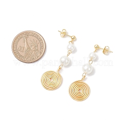 Glass Pearl Dangle Stud Earrings&nbsp;EJEW-JE06543-03