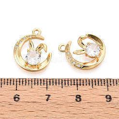 Brass Micro Pave Cubic Zirconia Pendants&nbsp;KK-N263-49G