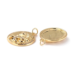 Brass Micro Pave Cubic Zirconia Pendants&nbsp;ZIRC-P092-002G-RS