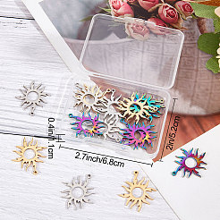 18Pcs 3 Colors 304 Stainless Steel Pendants&nbsp;STAS-BBC0001-77