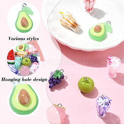 10 Styles Opaque Resin Pendants&nbsp;RESI-YW0001-77
