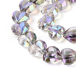 Electroplate Transparent Glass Beads Strands&nbsp;EGLA-B012-AB16