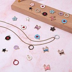 48Pcs 24 Style Alloy Enamel Pendants&nbsp;ENAM-SZ0001-96