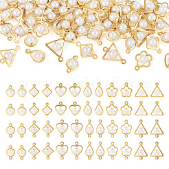 72Pcs 12 Styles ABS Plastic Imitation Pearls Charms/Connector Charms&nbsp;FIND-TA0003-16