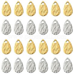 40Pcs 2 Colors Hammered 304 Stainless Steel Pendants&nbsp;STAS-TA0006-53
