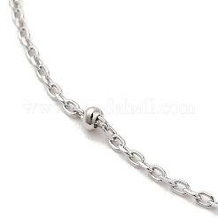 Rhodium Plated 925 Sterling Silver Satellite Chain Necklaces&nbsp;STER-NH0001-07A-P
