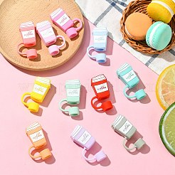 11Pcs 11 Colors Silicone Straw Cap&nbsp;SIL-CJ0002-84