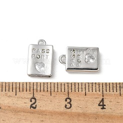 Rack Plating Brass Micro Pave Cubic Zirconia Pendants&nbsp;X-KK-P290-55P