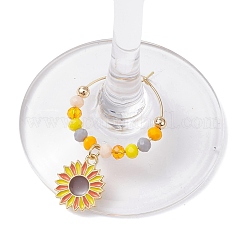Thanksgiving Day Alloy Enemal Wine Glass Charms&nbsp;AJEW-JO00262