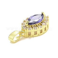 Brass Micro Pave Cubic Zirconia Pendants&nbsp;KK-E277-07G-01