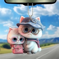 Cat with Glasses Acrylic Hanging Ornaments&nbsp;PW-WG7B355-01