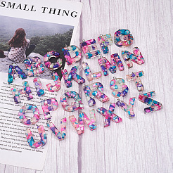 26Pcs 26 Letters Transparent Epoxy Resin Pendants&nbsp;CRES-TA0001-15