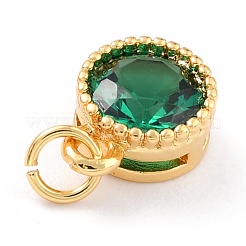 Real 18K Gold Plated Brass Inlaid Cubic Zirconia Charms&nbsp;ZIRC-L100-081G-01