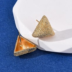 Brass Textured Stud Earrings&nbsp;EJEW-A143-02D-G