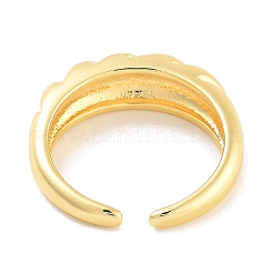 Rack Plating Brass Open Cuff Ring for Women&nbsp;RJEW-Z059-02G-01