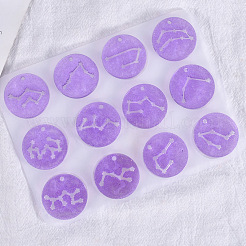 Twelve Constellations Round Pendants Silicone Molds&nbsp;LS-DIY-G073-01