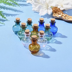 10Pcs 5 Colors Round Glass Cork Bottles Ornament&nbsp;GLAA-FS0001-73