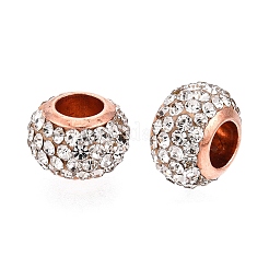 Polymer Clay Rhinestone European Beads&nbsp;RB-S055-16B