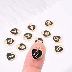 Light Gold Plated Alloy Enamel Pendants&nbsp;ENAM-R055-05B