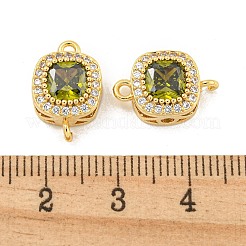 Brass Pave Cubic Zirconia Connector Charms&nbsp;KK-B096-05G-02